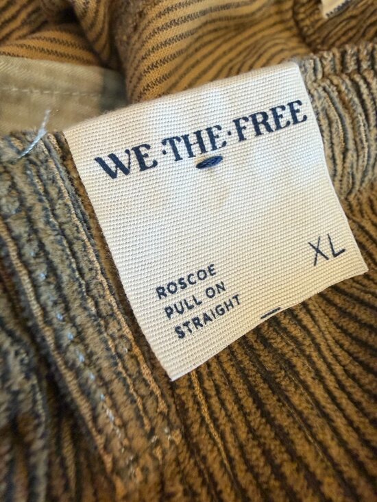 We The Free People Roscoe Pull-On Straight Textured Cotton Pants Size XL NWT - Picture 14 of 15
